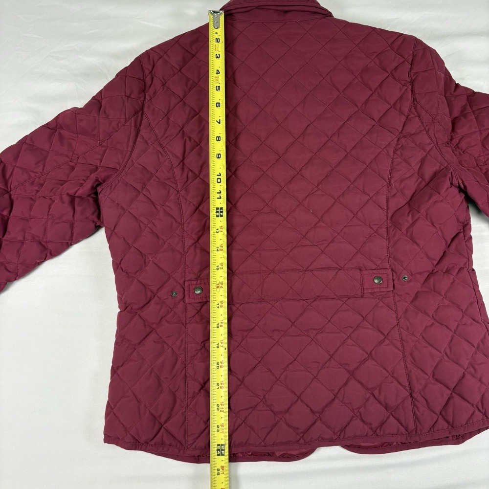 Eddie Bauer Quilted Goose Down Jacket Womens L Maroon EB 650 Puffer Classic‎ - Picture 9 of 11